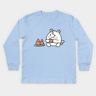 Cute watermelon snack Kids Long Sleeve T-Shirt